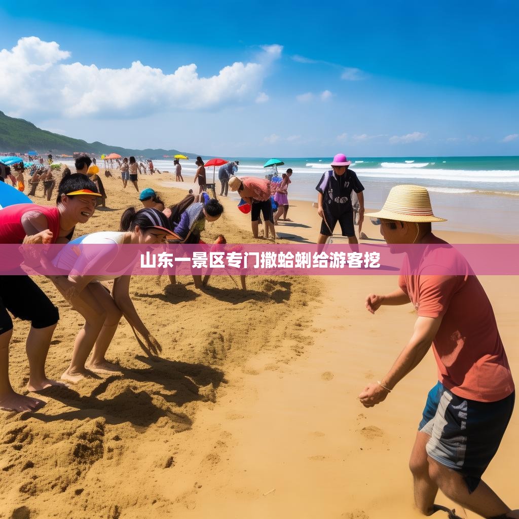 山东一景区专门撒蛤蜊给游客挖