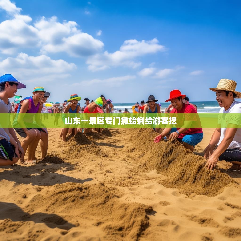 山东一景区专门撒蛤蜊给游客挖