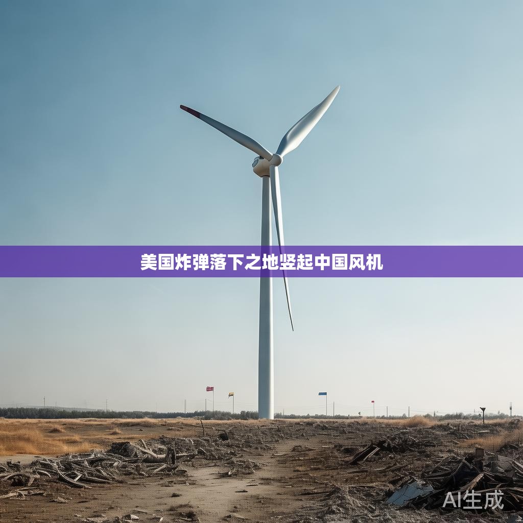 见证绿色能源与和平共存的标志 美国炸弹遗址上矗立的中国风机